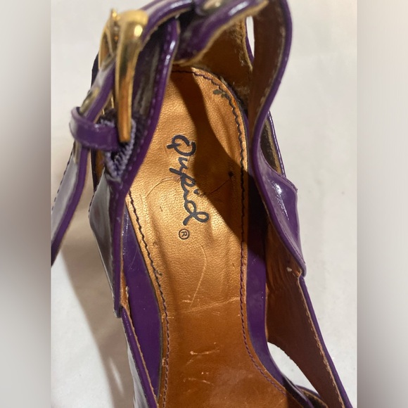 Women’s Purple Open Toe Sandal Pumps | Kitten Heel with Buckle Detail Size 8 - Picture 6 of 12